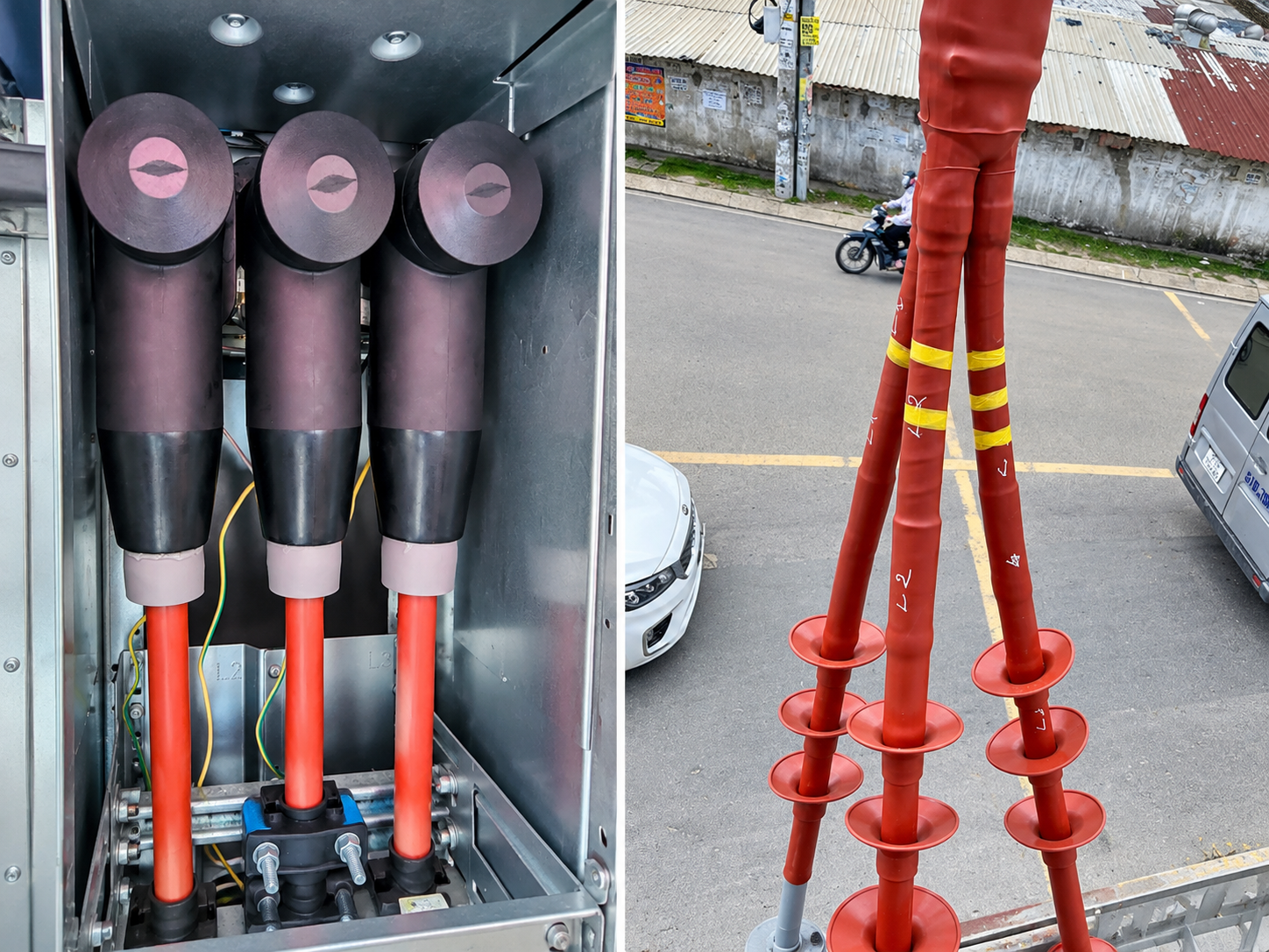 Các loại đầu cáp ngầm trung thế gồm đầu cáp co nguội, đầu cáp co nhiệt và đầu cáp sử dụng trong nhà hoặc ngoài trời.